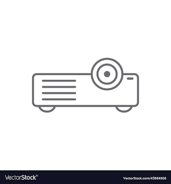 grey projector line icon