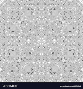 Grey repeating kaleidoscope pattern background vector image