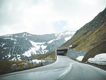 Grey Road Near Mountain
