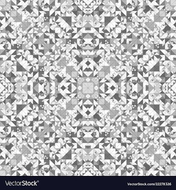 Grey seamless kaleidoscope pattern background vector image