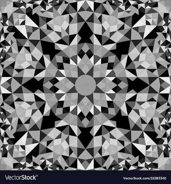 Grey seamless kaleidoscope pattern background vector image