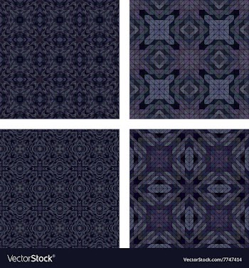 Grey seamless mosaic glass design set vector image