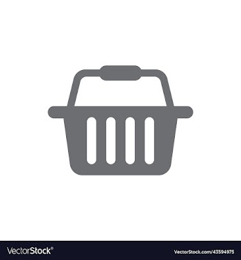 grey shopping basket solid icon