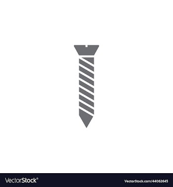 grey single screw abstract icon