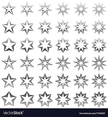 Grey star shape set vector image