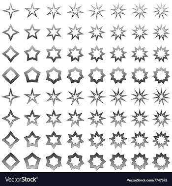 Grey star shape set vector image