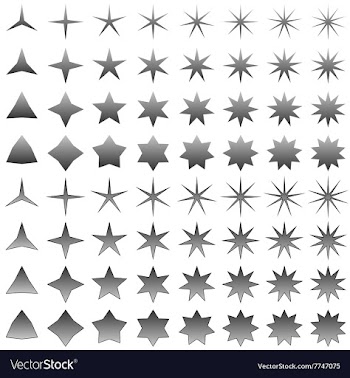 Grey star symbol set vector image