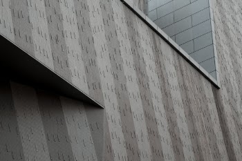Grey Striped Concrete Wall