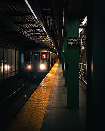 Grey Train during Night Time