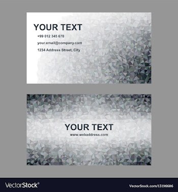 Grey triangle mosaic business card template vector image