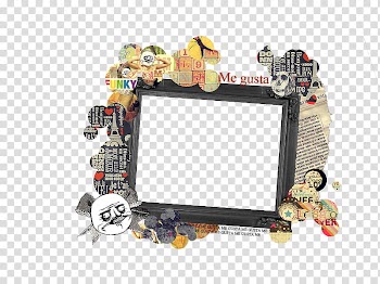 Grey, yellow, and black newsprint frame transparent background PNG clipart
