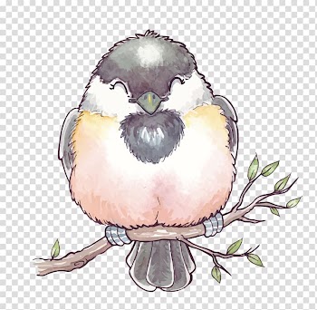 Grey, yellow, and pink bird illustration, Bird Watercolor painting, Watercolor Birds transparent background PNG clipart