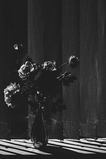 Greyscale Photography of Flowers on Vase