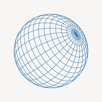 Grid globe clipart illustration psd. | Free PSD - rawpixel