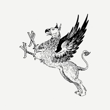 Griffin collage element, black & | Free PSD Illustration - rawpixel