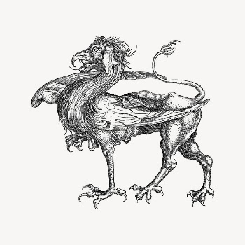 Griffin collage element, drawing illustration | Free Vector Illustration - rawpixel