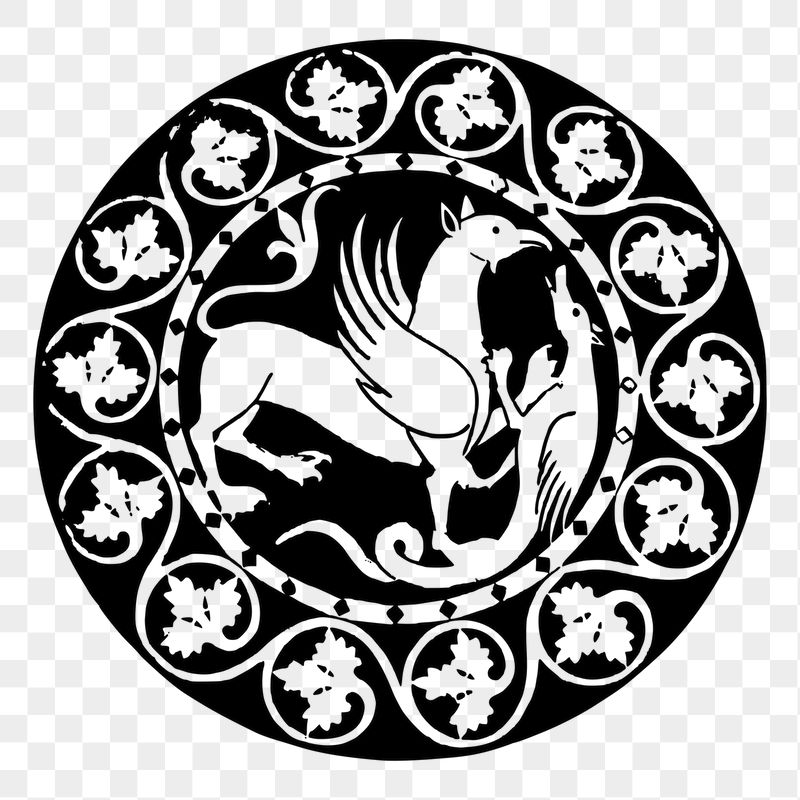 Griffin dragon badge png sticker, | Free PNG - rawpixel