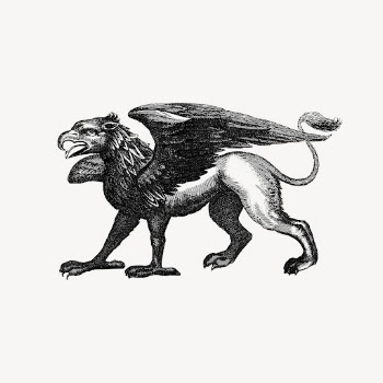 Griffin drawing clipart, mythical creature, | Free Vector - rawpixel