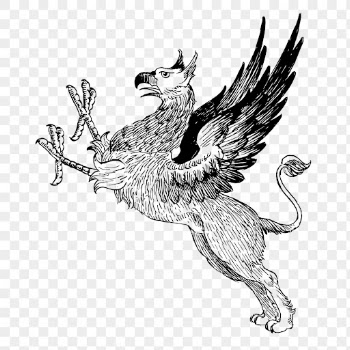 Griffin drawing png, mythical animal | Free PNG - rawpixel