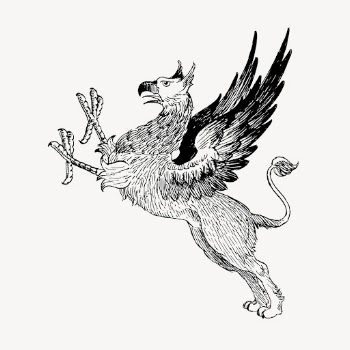 Griffin mythical animal clipart, vintage | Free Vector - rawpixel