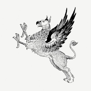 Griffin mythical animal collage element, | Free PSD - rawpixel