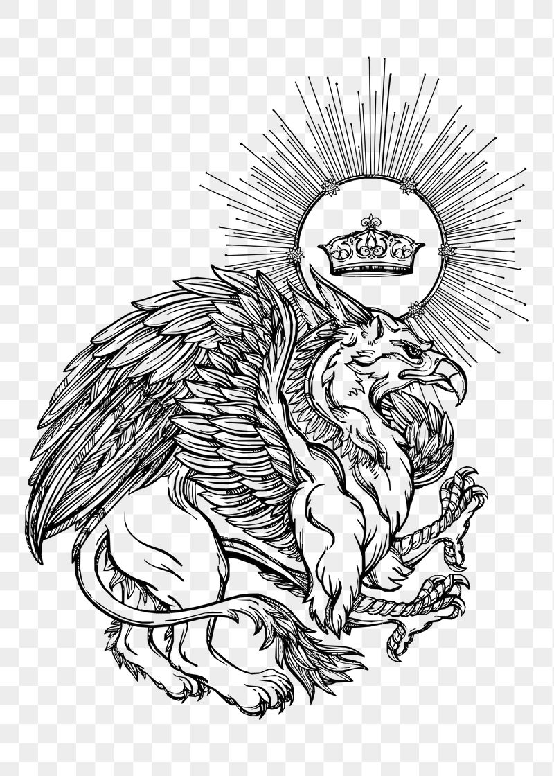 Griffin with crown png sticker | Free PNG - rawpixel