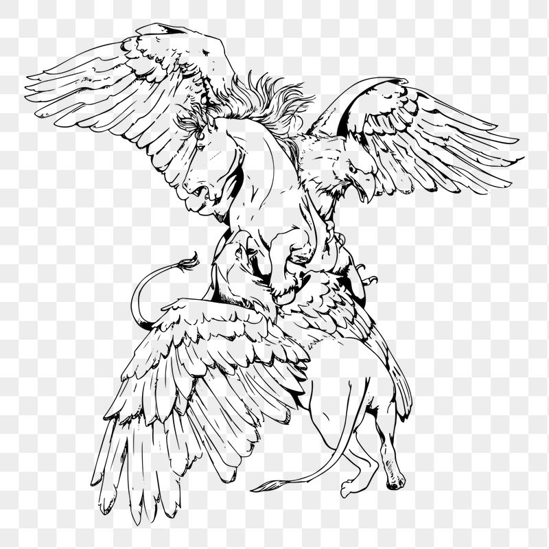 Griffin with prey png sticker | Free PNG - rawpixel