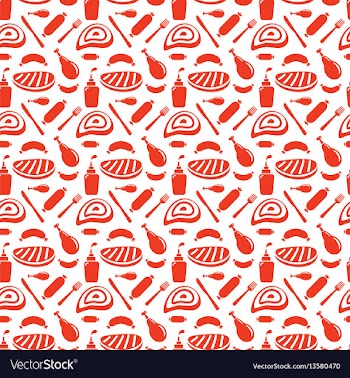  					Grill barbecue pattern vector image														