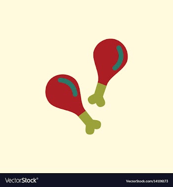 Grilled chicken thigh flat design fast vector image