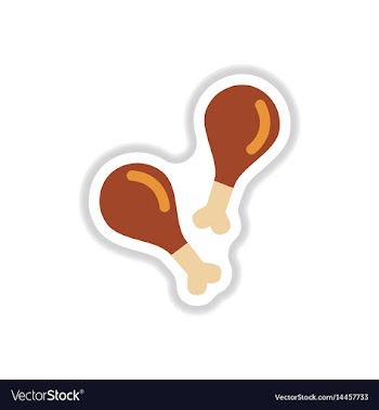 Grilled chicken thigh flat design fast vector image