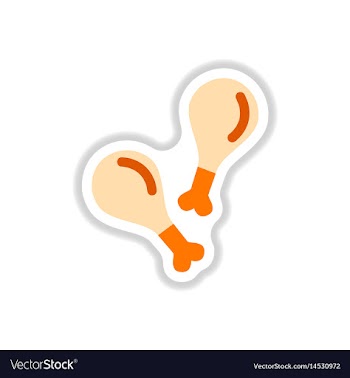 Grilled chicken thigh flat design fast vector image