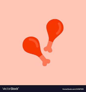 Grilled chicken thigh flat design fast vector image