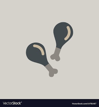Grilled chicken thigh flat design fast vector image