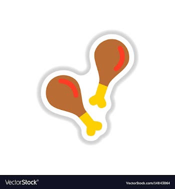 Grilled chicken thigh flat design fast vector image