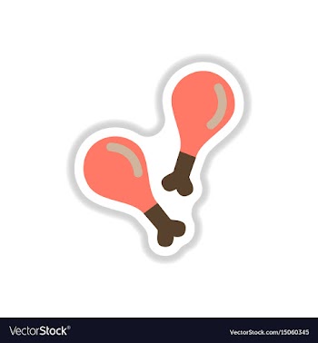 Grilled chicken thigh flat design fast vector image