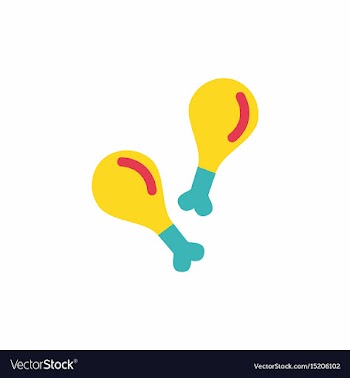 Grilled chicken thigh flat design fast vector image