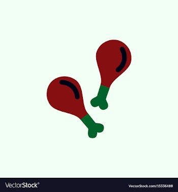 Grilled chicken thigh flat design fast vector image