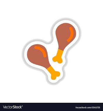Grilled chicken thigh flat design fast vector image