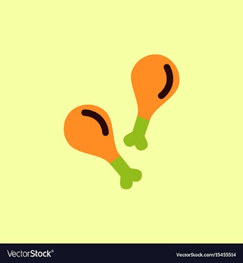Grilled chicken thigh flat design fast vector image