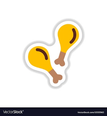 Grilled chicken thigh flat design fast vector image