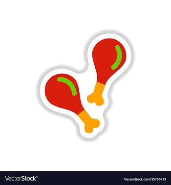 Grilled chicken thigh flat design fast vector image