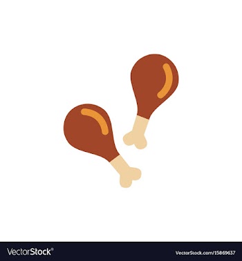 Grilled chicken thigh flat design fast vector image