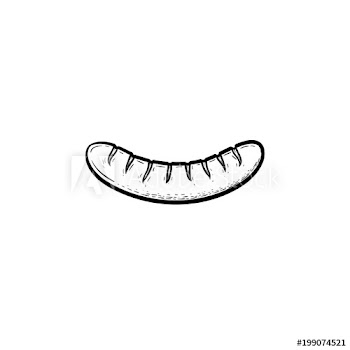 Grilled sausage hand drawn outline doodle icon