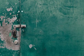 Grimey Green Metal Door Texture