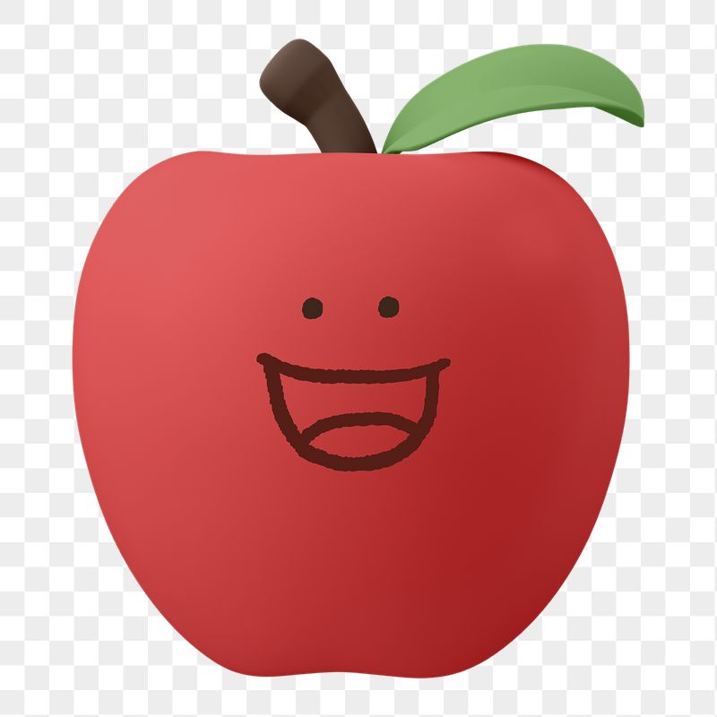 Grinning apple png fruit sticker, | Free PNG - rawpixel