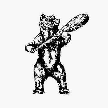 Grizzly bear drawing, illustration vector. | Free Vector - rawpixel