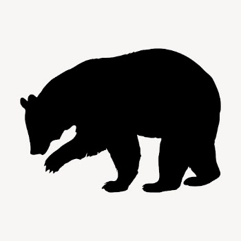 Grizzly bear silhouette collage element, | Free PSD - rawpixel