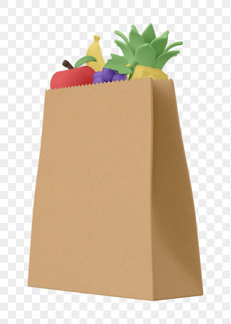 Grocery bag png sticker, 3D | Free PNG - rawpixel