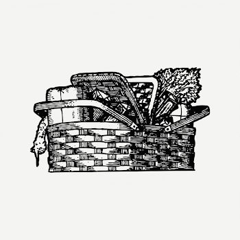 Grocery basket  clipart, black | Free PSD - rawpixel