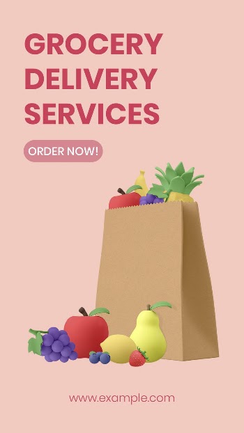 Grocery delivery Facebook story template, | Free PSD Template - rawpixel